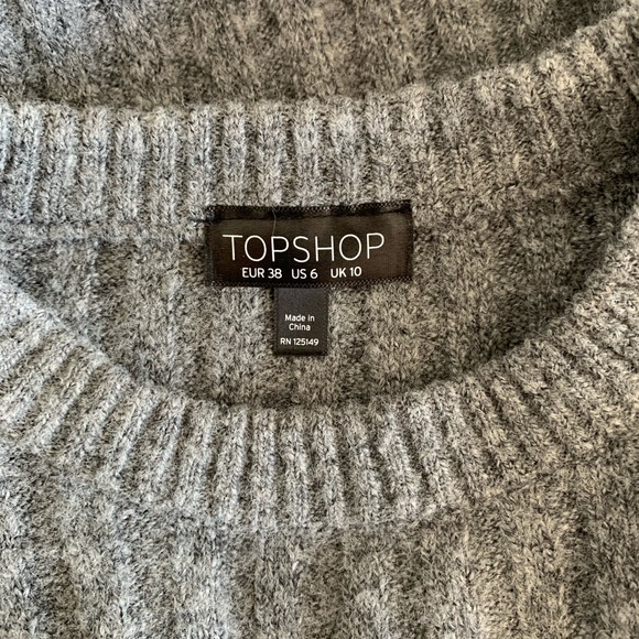 Topshop Gray Ribbed Crewneck Long Sleeve Sweater - Picture 3 of 8